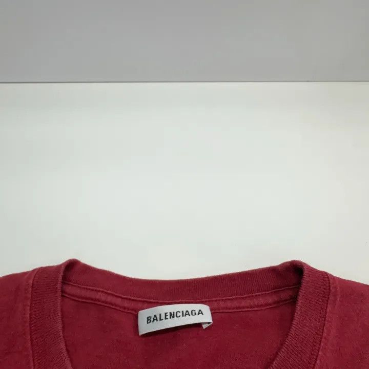 Balenciaga Balenciaga Red Logo Short Sleeve T-Shirt Size US L / EU 52-54 / 3 - 4 Thumbnail