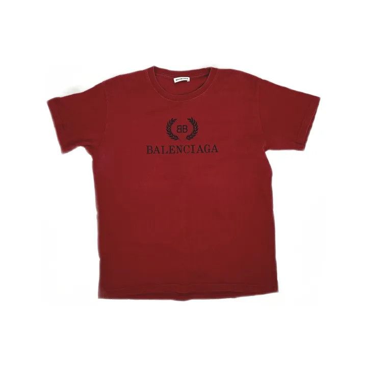 Balenciaga Balenciaga Red Logo Short Sleeve T-Shirt Size US L / EU 52-54 / 3 - 2 Thumbnail