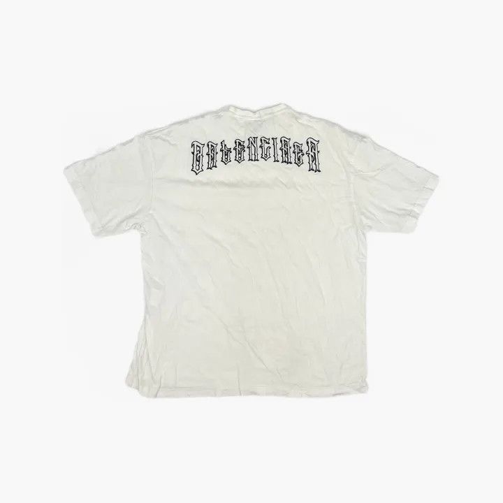 Balenciaga Balenciaga Solid White Short Sleeve T-Shirt Size US L / EU 52-54 / 3 - 3 Thumbnail