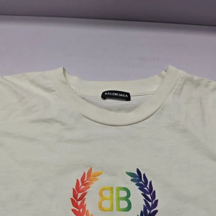 Balenciaga Balenciaga Rainbow Logo Short Sleeve T-Shirt Size US M / EU 48-50 / 2 - 11 Thumbnail