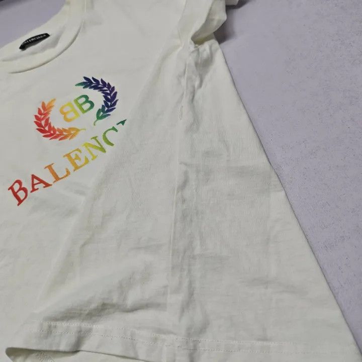 Balenciaga Balenciaga Rainbow Logo Short Sleeve T-Shirt Size US M / EU 48-50 / 2 - 9 Thumbnail