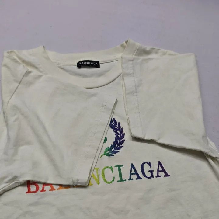 Balenciaga Balenciaga Rainbow Logo Short Sleeve T-Shirt Size US M / EU 48-50 / 2 - 6 Thumbnail