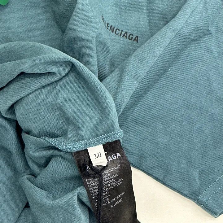 Balenciaga Balenciaga Blue Lettered Short Sleeve T-Shirt Size US M / EU 48-50 / 2 - 3 Thumbnail