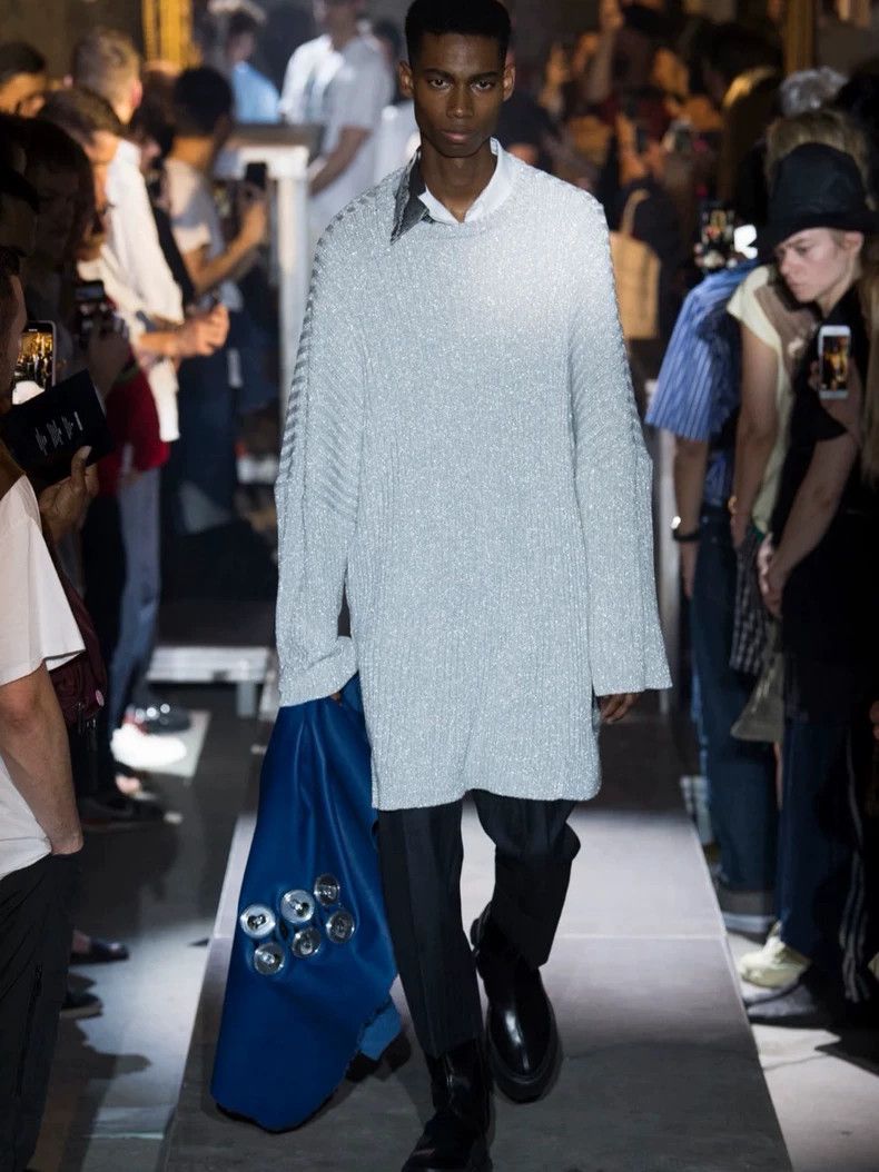 Raf Simons Silver Shiny Sweater by Raf Simons 2019 Size US M / EU 48-50 / 2 - 5 Thumbnail