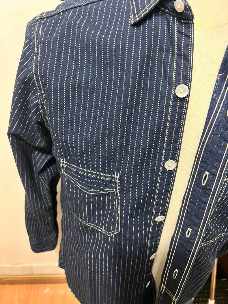 Freewheelers Striped Long Sleeve Shirt with Pockets Size US M / EU 48-50 / 2 - 9 Thumbnail