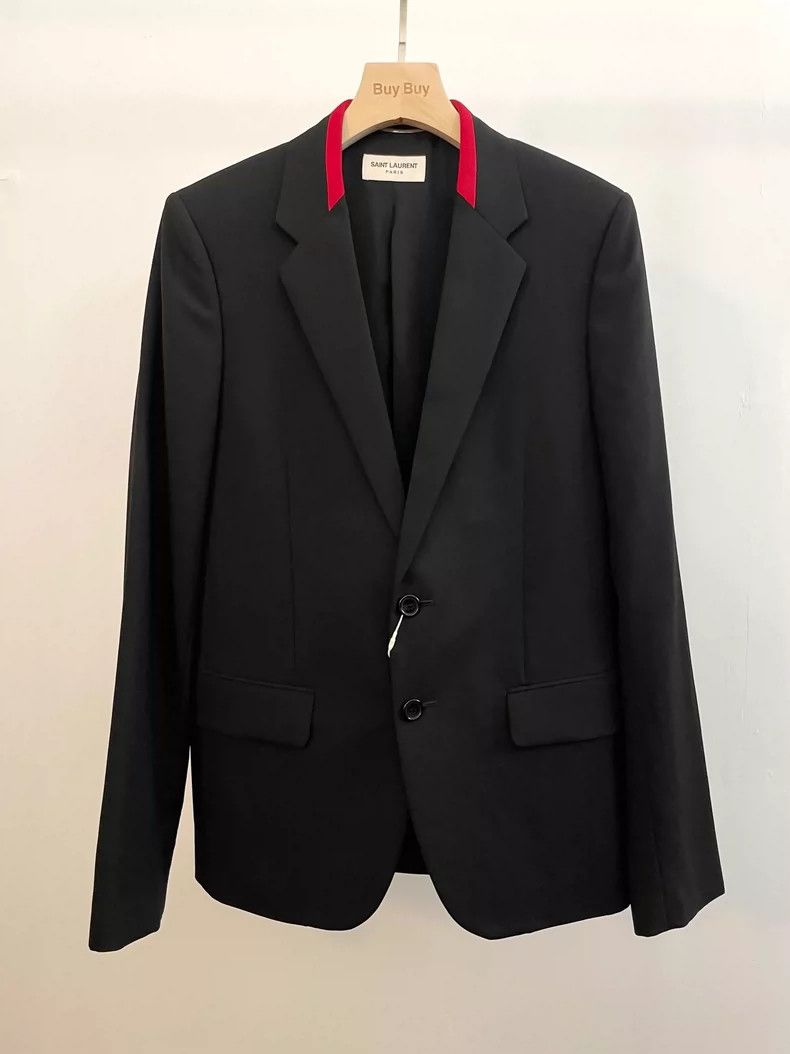 Yves Saint Laurent Saint Laurent Blazer with Red Accents Size US M / EU 48-50 / 2 - 2 Thumbnail