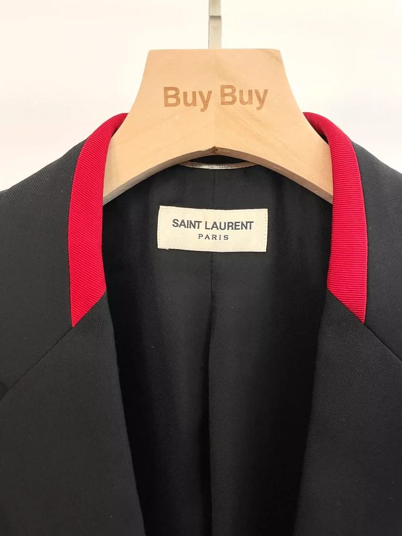 Yves Saint Laurent Saint Laurent Blazer with Red Accents Size US M / EU 48-50 / 2 - 3 Thumbnail