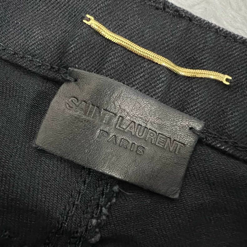 Saint Laurent Paris Saint Laurent Black Slim Fit Denim Pants Size US 26 / EU 42 - 4 Thumbnail