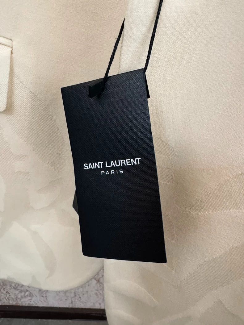 Yves Saint Laurent Saint Laurent Cream Jungle Pattern Suit Jacket Size US L / EU 52-54 / 3 - 3 Thumbnail