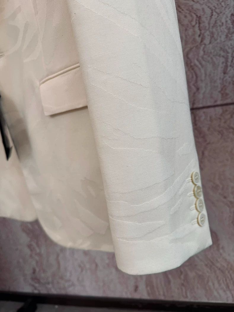 Yves Saint Laurent Saint Laurent Cream Jungle Pattern Suit Jacket Size US L / EU 52-54 / 3 - 2 Thumbnail