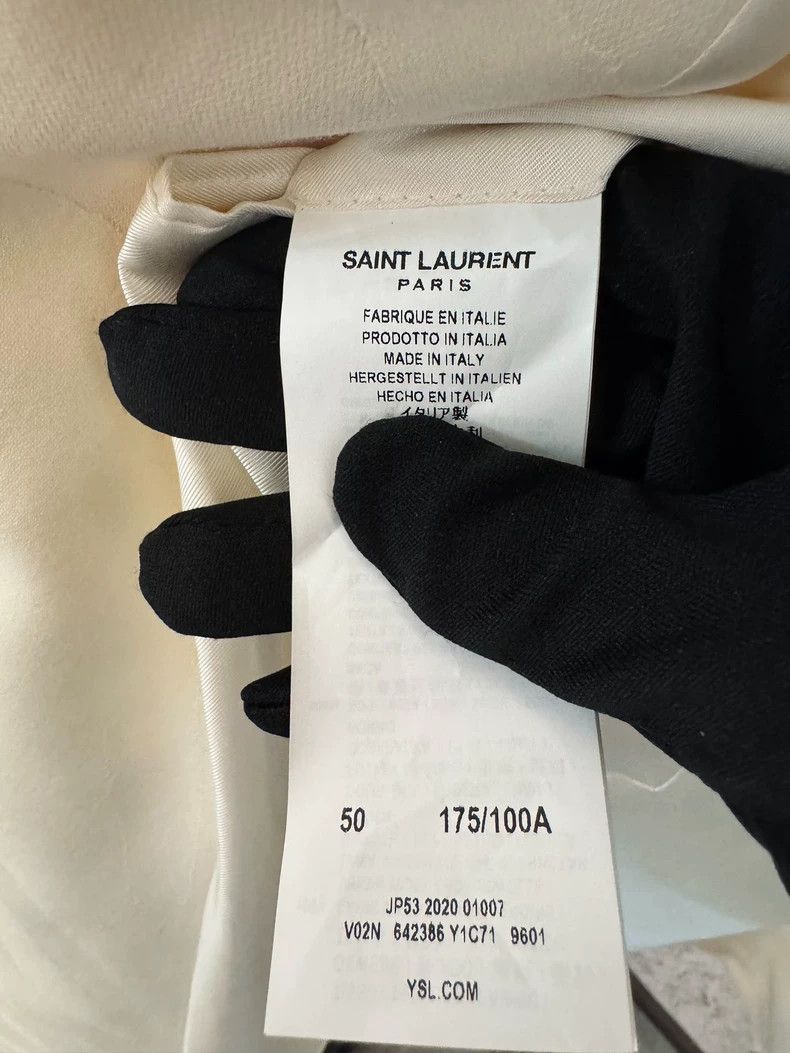 Yves Saint Laurent Saint Laurent Cream Jungle Pattern Suit Jacket Size US L / EU 52-54 / 3 - 5 Thumbnail