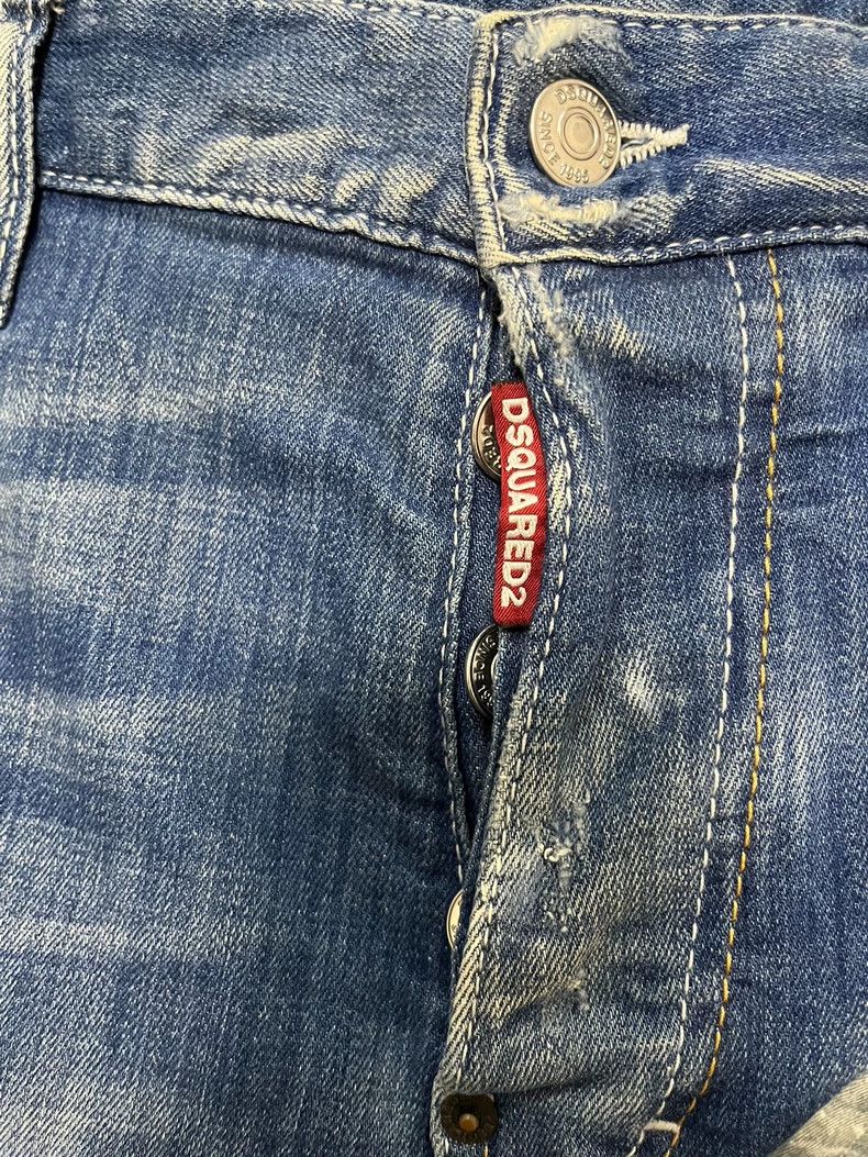 Dsquared2 Dsquared2 Men's Denim Shorts with Distressed Details Size US 31 - 5 Thumbnail