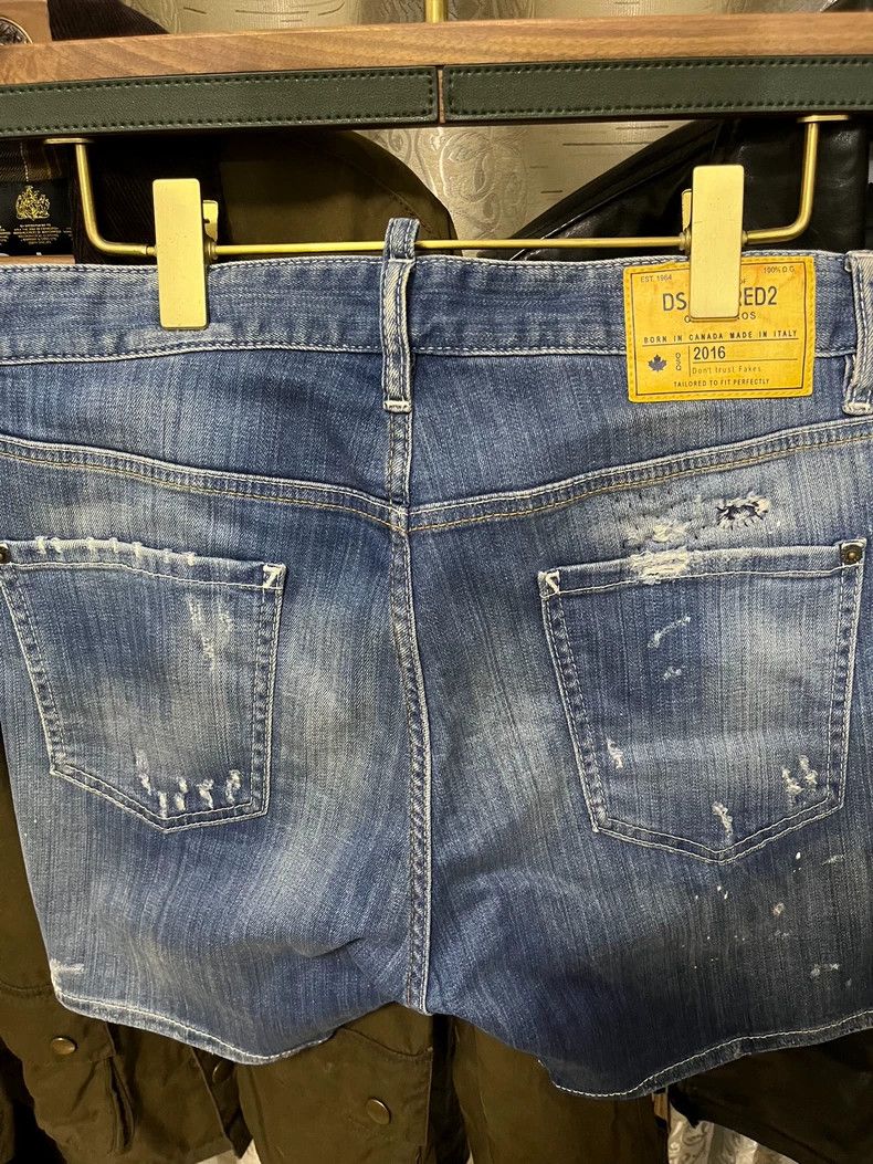 Dsquared2 Dsquared2 Men's Denim Shorts with Distressed Details Size US 31 - 4 Thumbnail