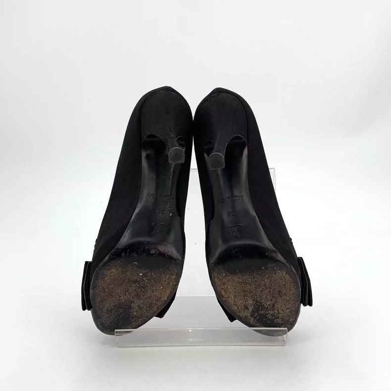 Louis Vuitton louis vuitton black bow peep-toe high heels-dmc Size US 6 / IT 36 - 5 Thumbnail
