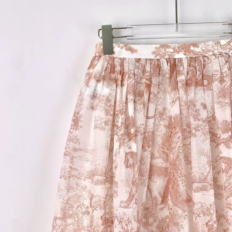 Dior christian dior pink animal print cotton skirt-dmc Size 36" / US 14 / IT 50 - 3 Thumbnail