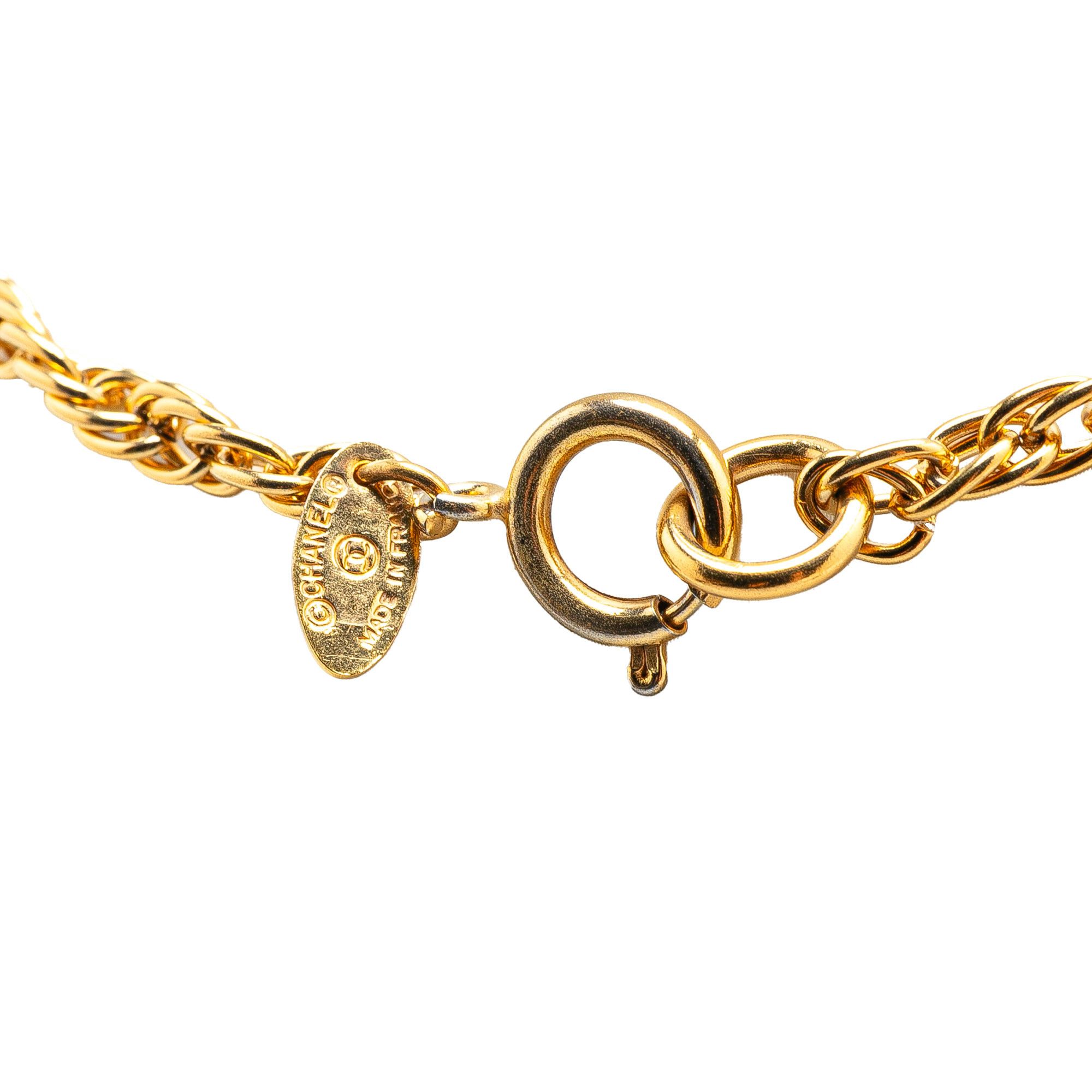 Chanel Chanel Gold Plated CC Round Pendant Necklace Size ONE SIZE - 3 Thumbnail