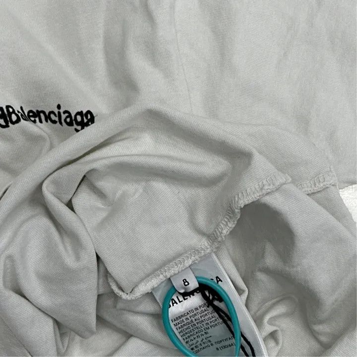 Balenciaga Balenciaga White Short Sleeve Logo T-Shirt Size US M / EU 48-50 / 2 - 2 Thumbnail