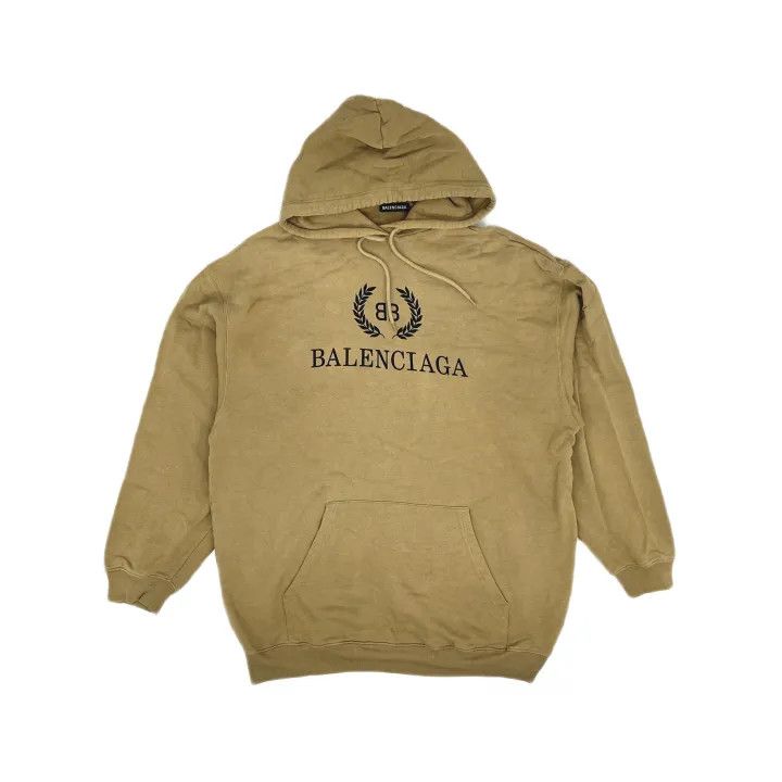 Balenciaga Balenciaga Logo Casual Hoodie in Khaki Size US M / EU 48-50 / 2 - 2 Thumbnail
