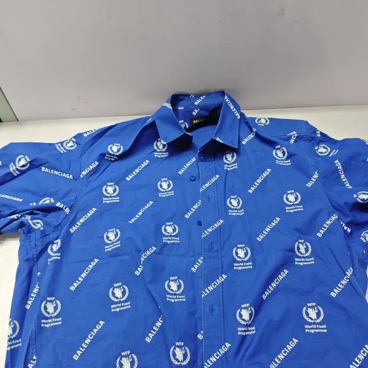 Balenciaga Balenciaga Blue Short Sleeve Shirt Size US M / EU 48-50 / 2 - 13 Thumbnail
