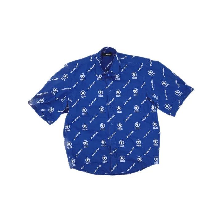 Balenciaga Balenciaga Blue Short Sleeve Shirt Size US M / EU 48-50 / 2 - 2 Thumbnail