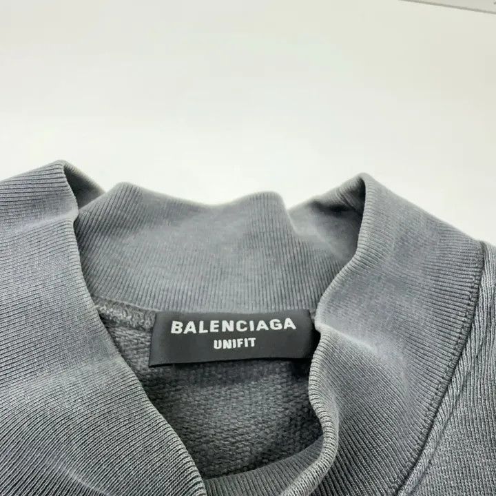 Balenciaga Gray Logo Oversized Long Sleeve Sweatshirt