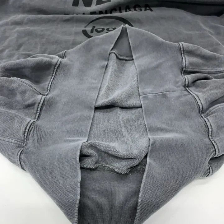 Balenciaga Gray Logo Oversized Long Sleeve Sweatshirt