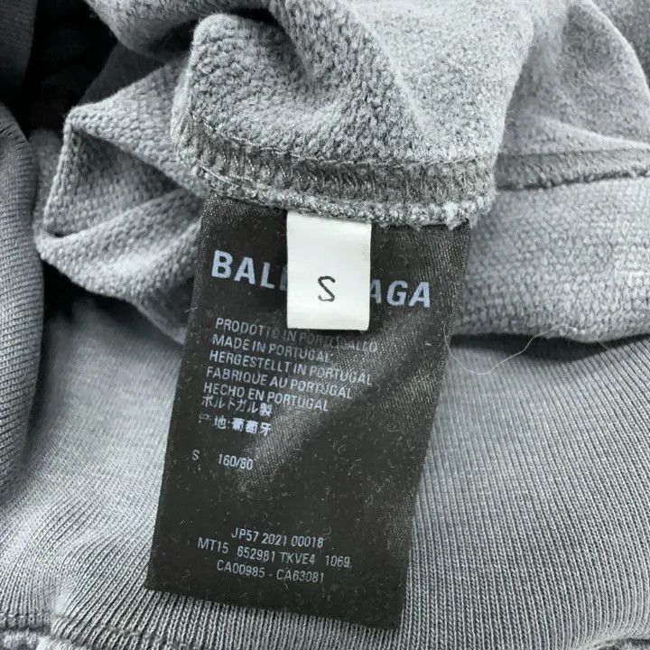Balenciaga Gray Logo Oversized Long Sleeve Sweatshirt