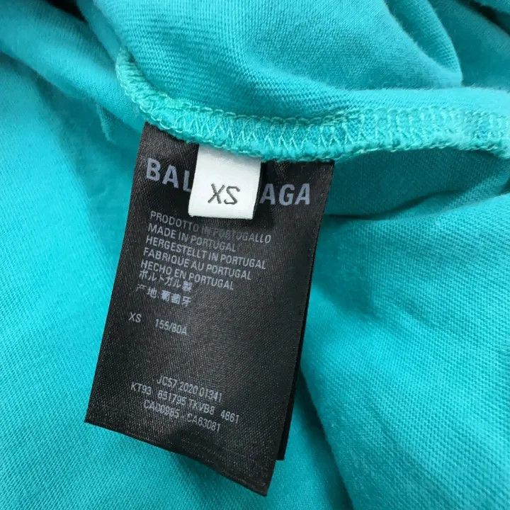 Balenciaga Balenciaga Distressed Logo T-Shirt in Aqua Green Size US XS / EU 42 / 0 - 4 Thumbnail