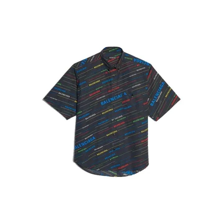 Balenciaga Balenciaga Colorful Letter Print Short Sleeve Shirt Size US S / EU 44-46 / 1 - 2 Thumbnail