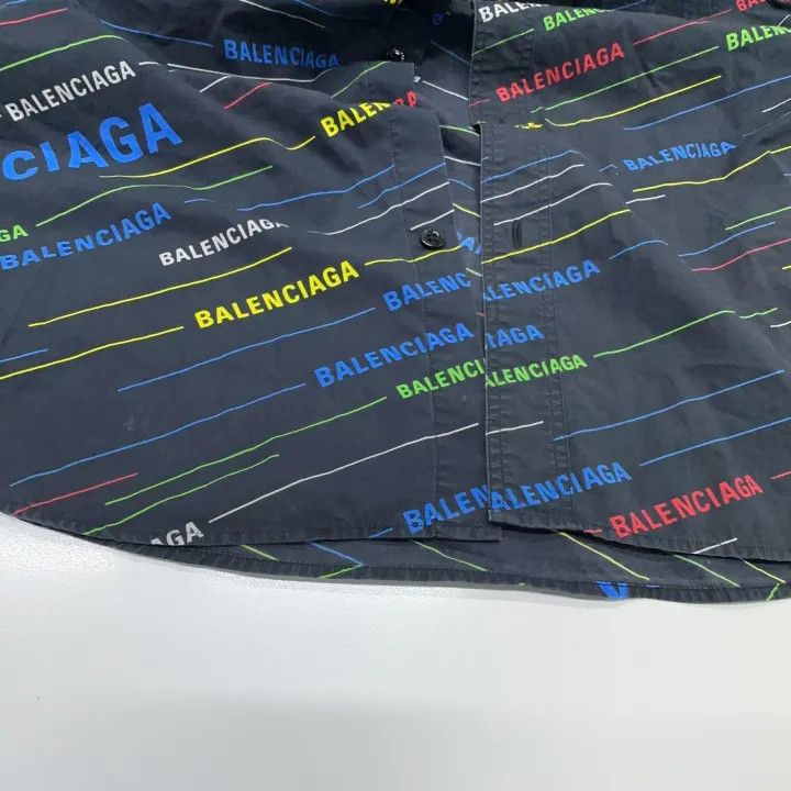 Balenciaga Balenciaga Colorful Letter Print Short Sleeve Shirt Size US S / EU 44-46 / 1 - 9 Thumbnail