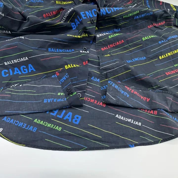 Balenciaga Balenciaga Colorful Letter Print Short Sleeve Shirt Size US S / EU 44-46 / 1 - 10 Thumbnail