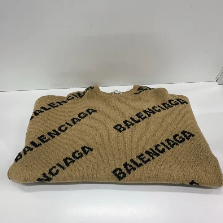 Balenciaga Balenciaga Logo Knit Sweater in Beige Size US XS / EU 42 / 0 - 7 Thumbnail