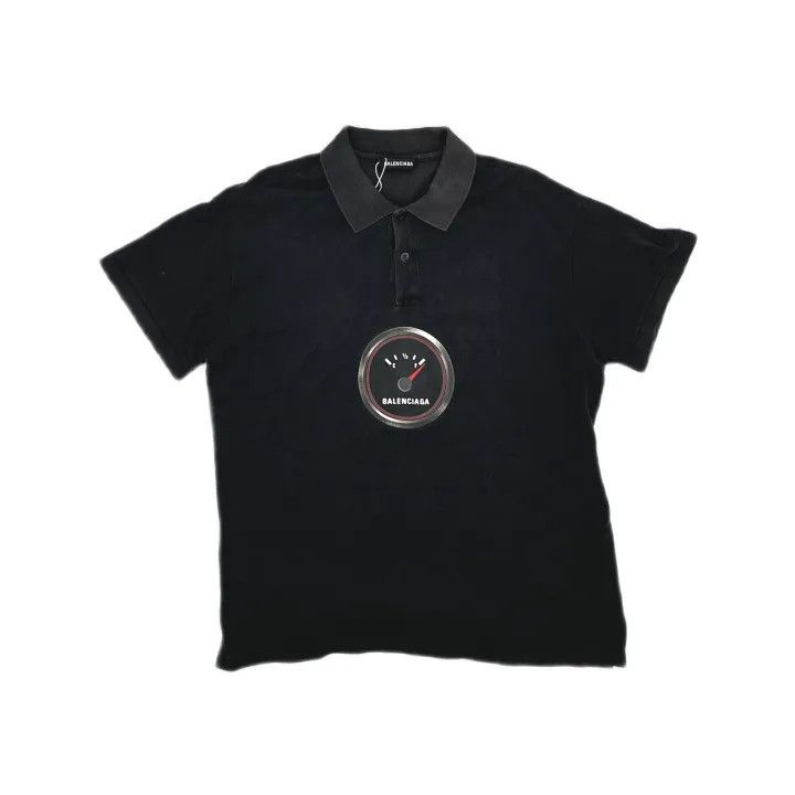 Balenciaga Balenciaga Wheel Print Polo Shirt in Black Size US S / EU 44-46 / 1 - 2 Thumbnail