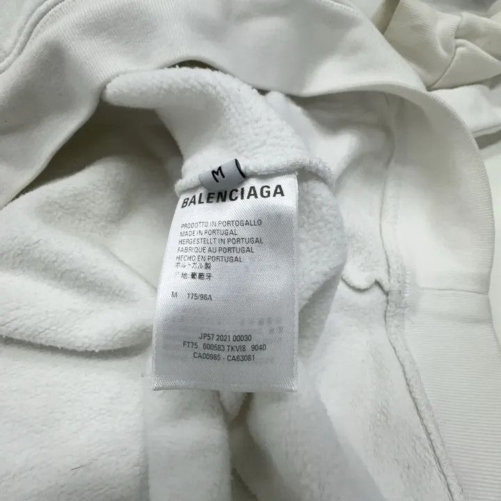Balenciaga Balenciaga Hoodie with Drawstring in White Size US M / EU 48-50 / 2 - 4 Thumbnail