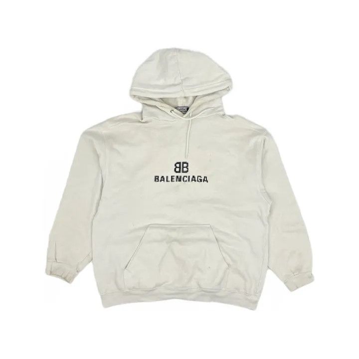 Balenciaga Balenciaga Hoodie with Drawstring in White Size US M / EU 48-50 / 2 - 2 Thumbnail