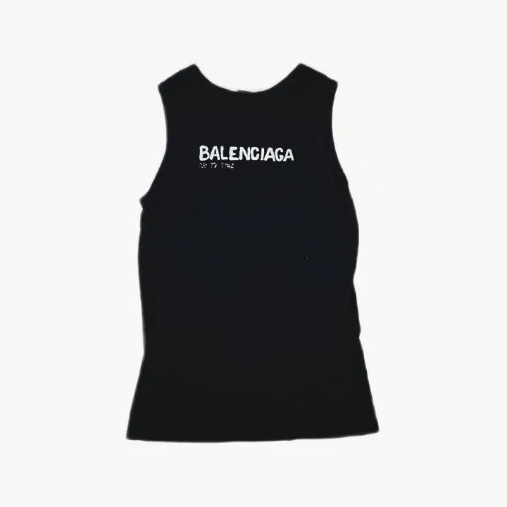 Balenciaga Balenciaga Black Logo Print Sleeveless Top Size US M / EU 48-50 / 2 - 3 Thumbnail