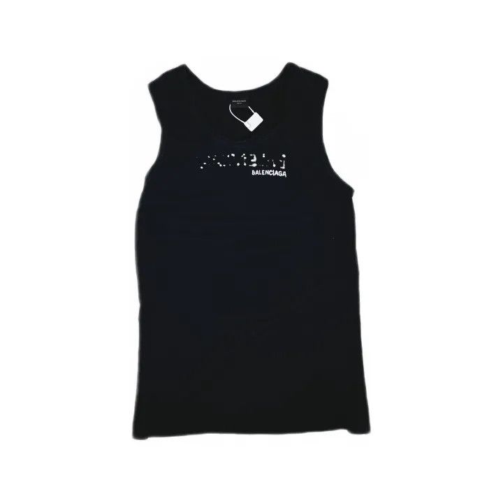 Balenciaga Balenciaga Black Logo Print Sleeveless Top Size US M / EU 48-50 / 2 - 2 Thumbnail