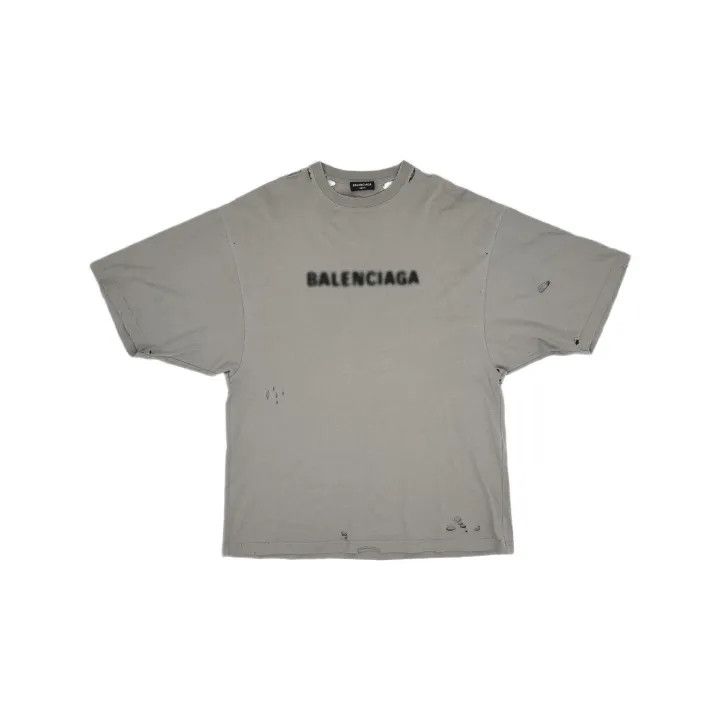 Balenciaga Balenciaga Distressed Gray Graphic T-shirt Size US XS / EU 42 / 0 - 2 Thumbnail