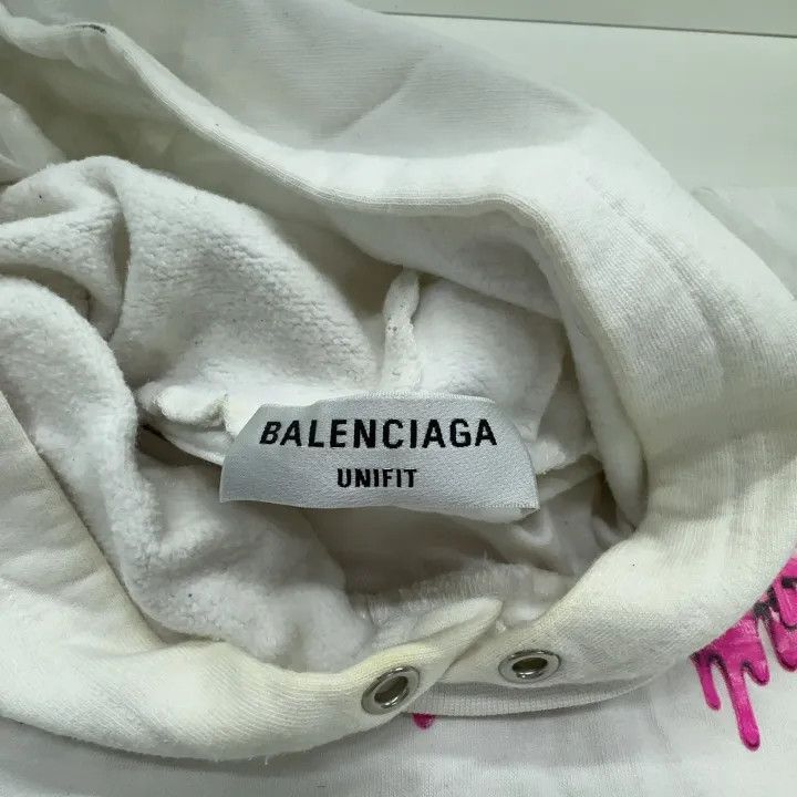 Balenciaga Balenciaga White Oversized Hoodie with Print Size US M / EU 48-50 / 2 - 4 Thumbnail