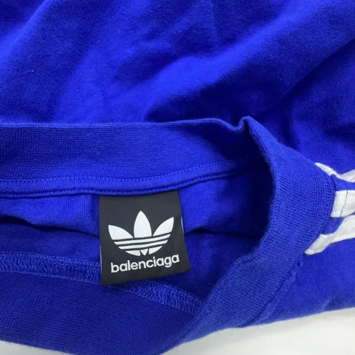 Balenciaga Balenciaga x adidas Originals Blue Long Sleeve Tee Size US M / EU 48-50 / 2 - 4 Thumbnail