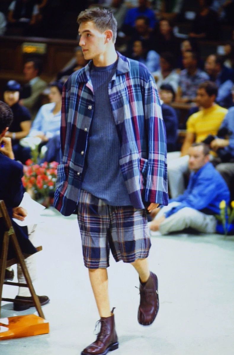 Yohji Yamamoto Plaid Short Pants for Summer-dmc