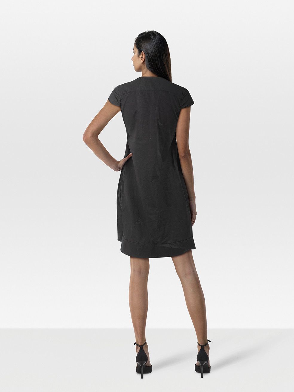 Maje Black V-Neck Pleated Dress Size XS / US 0-2 / IT 36-38 - 2 Thumbnail