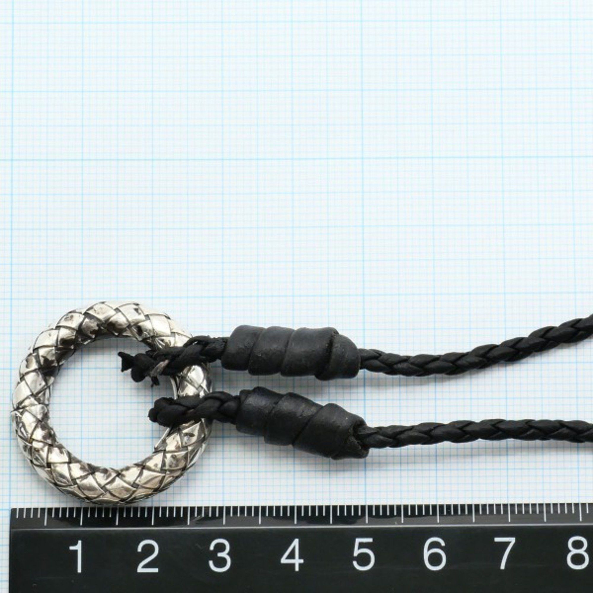 Bottega Veneta Bottega Veneta Intrecciato Circle Silver Leather Necklace Total weight approx. 16.6g 56cm Size ONE SIZE - 5 Thumbnail