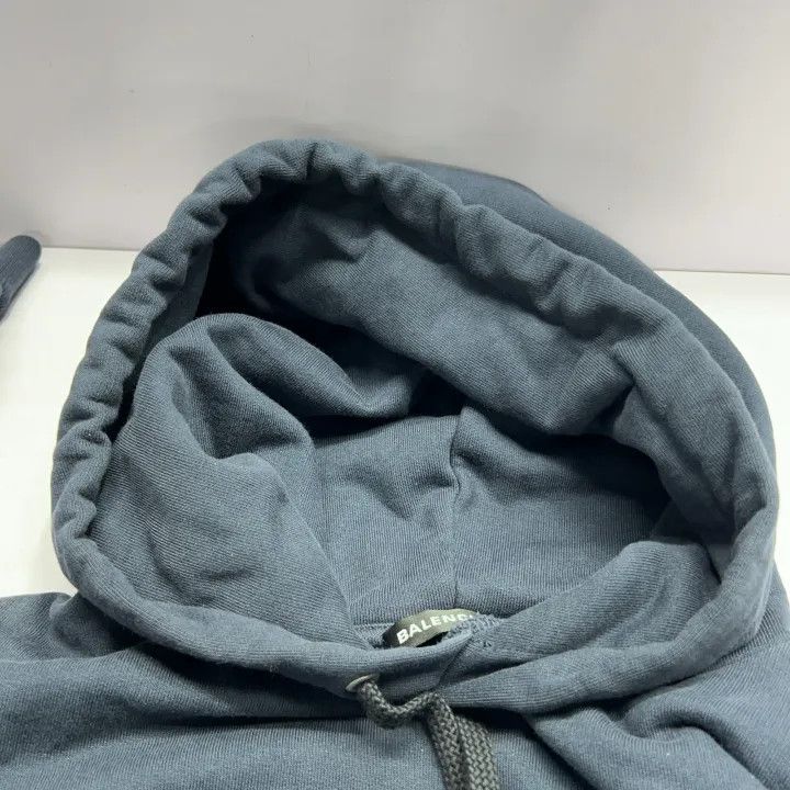 Balenciaga Balenciaga Navy Blue Logo Hoodie Size US M / EU 48-50 / 2 - 6 Thumbnail