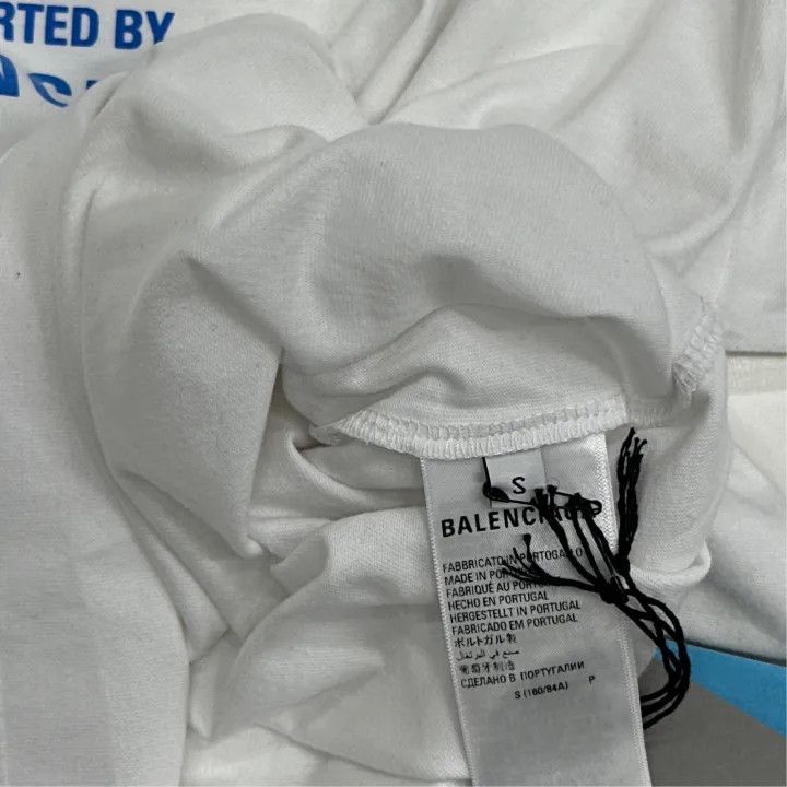 Balenciaga Balenciaga White Logo Print Short Sleeve T-Shirt Size US S / EU 44-46 / 1 - 4 Thumbnail