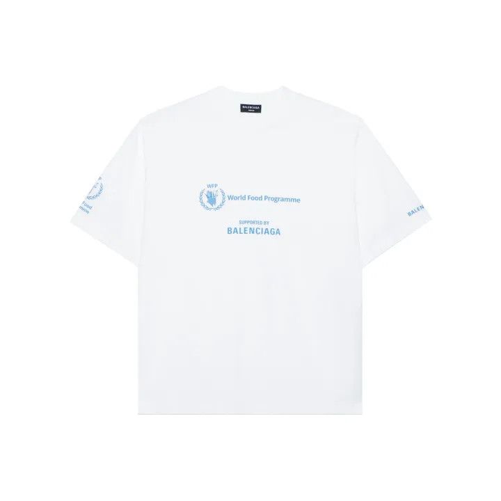 Balenciaga Balenciaga x WFP White Logo T-Shirt Size US S / EU 44-46 / 1 - 2 Thumbnail