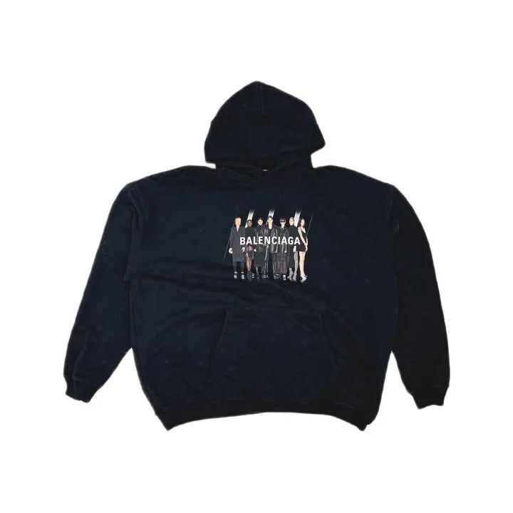 Balenciaga Balenciaga Black Logo Print Casual Hoodie Size US M / EU 48-50 / 2 - 2 Thumbnail