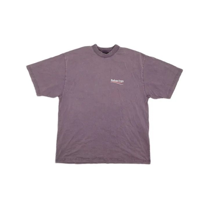 Balenciaga Balenciaga Purple Logo Crew Neck T-Shirt Size US L / EU 52-54 / 3 - 2 Thumbnail