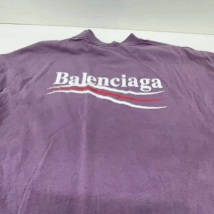Balenciaga Balenciaga Purple Logo Crew Neck T-Shirt Size US L / EU 52-54 / 3 - 10 Thumbnail