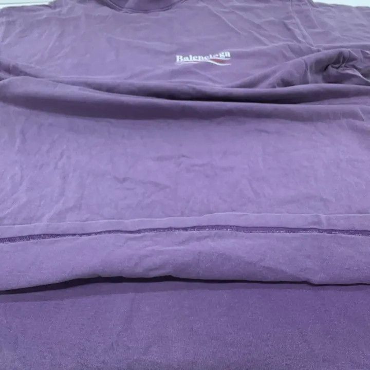Balenciaga Balenciaga Purple Logo Crew Neck T-Shirt Size US L / EU 52-54 / 3 - 8 Thumbnail